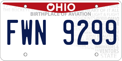 OH license plate FWN9299