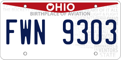 OH license plate FWN9303