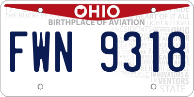 OH license plate FWN9318