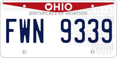 OH license plate FWN9339