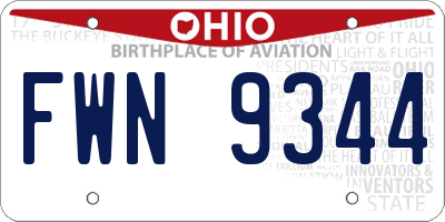 OH license plate FWN9344