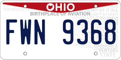 OH license plate FWN9368