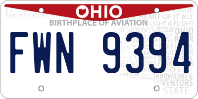 OH license plate FWN9394