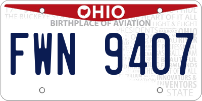 OH license plate FWN9407