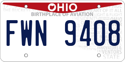 OH license plate FWN9408