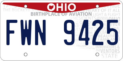 OH license plate FWN9425