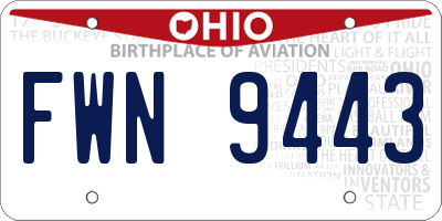 OH license plate FWN9443