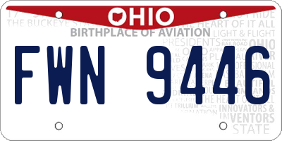 OH license plate FWN9446