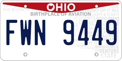 OH license plate FWN9449