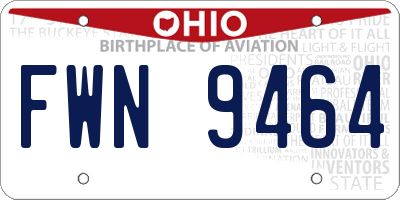 OH license plate FWN9464