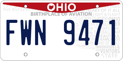 OH license plate FWN9471