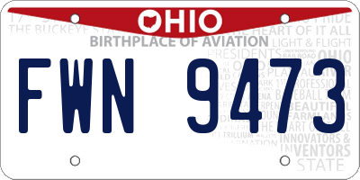 OH license plate FWN9473