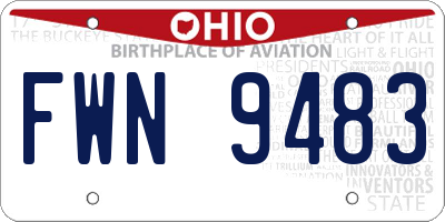 OH license plate FWN9483