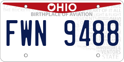 OH license plate FWN9488