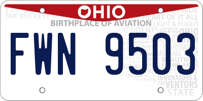 OH license plate FWN9503