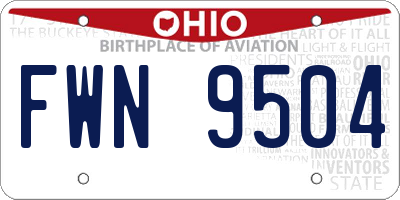 OH license plate FWN9504