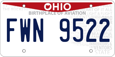 OH license plate FWN9522