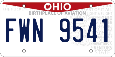 OH license plate FWN9541