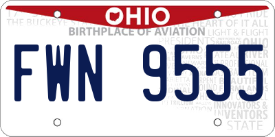 OH license plate FWN9555