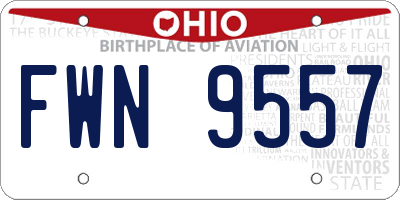 OH license plate FWN9557