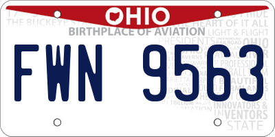 OH license plate FWN9563