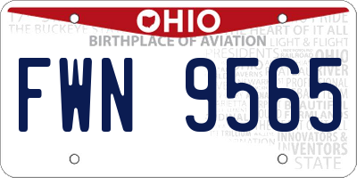 OH license plate FWN9565