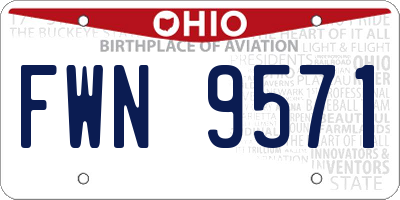 OH license plate FWN9571