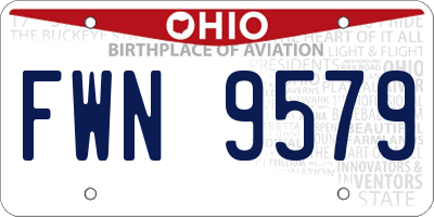 OH license plate FWN9579
