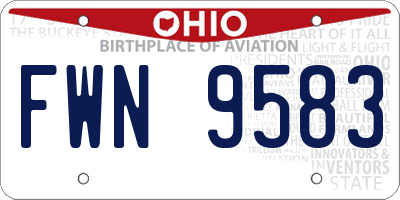 OH license plate FWN9583