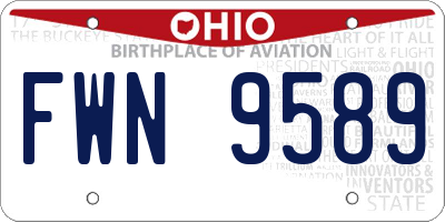 OH license plate FWN9589