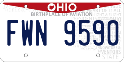 OH license plate FWN9590