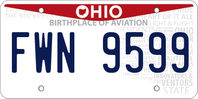 OH license plate FWN9599