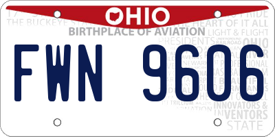 OH license plate FWN9606