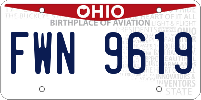 OH license plate FWN9619