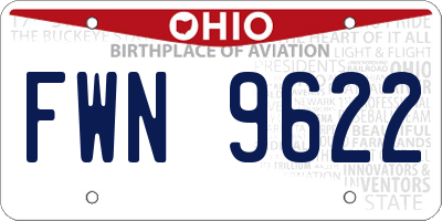 OH license plate FWN9622