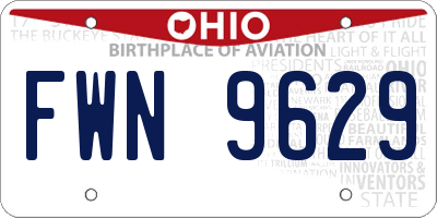 OH license plate FWN9629