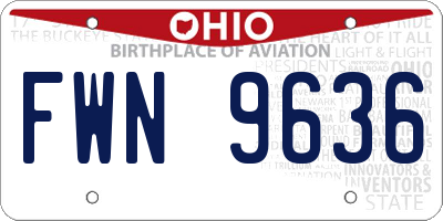 OH license plate FWN9636