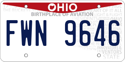 OH license plate FWN9646