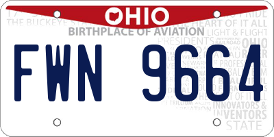 OH license plate FWN9664