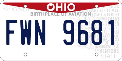OH license plate FWN9681