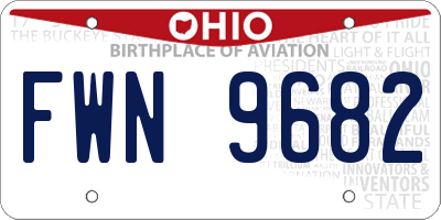 OH license plate FWN9682
