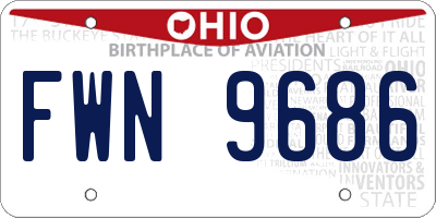 OH license plate FWN9686