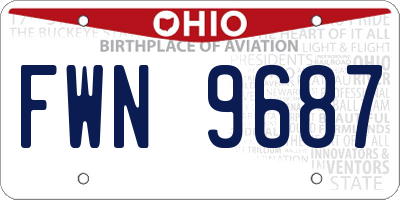 OH license plate FWN9687