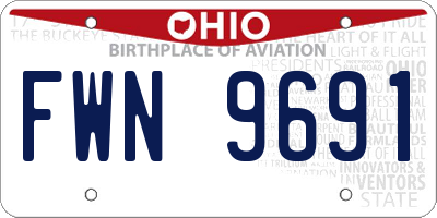OH license plate FWN9691