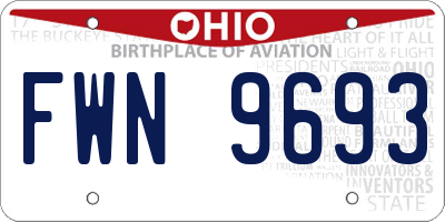 OH license plate FWN9693