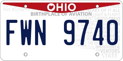 OH license plate FWN9740