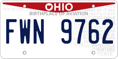 OH license plate FWN9762