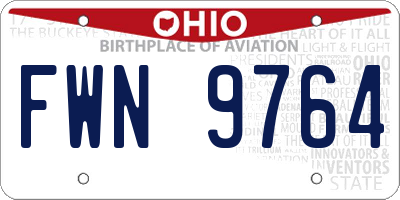 OH license plate FWN9764