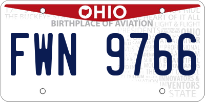 OH license plate FWN9766