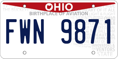 OH license plate FWN9871